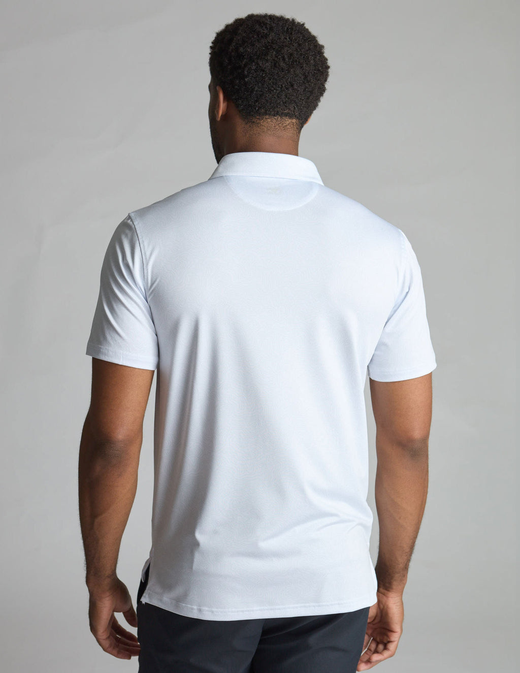 NoFlop Golf Polo - White &amp; Green Topo (The Arnold Palm Squeezer)