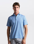 NoFlop Golf Polo - Blue Houndstooth (The Diplomat)